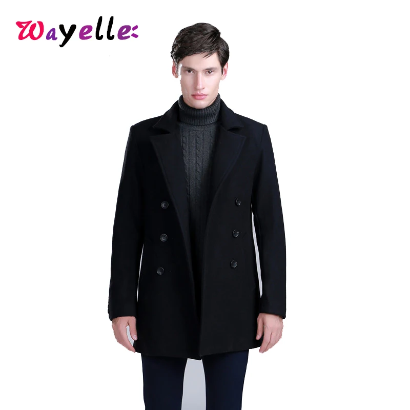 

Winter Wool Coat Men Peacoat Casual/Business Double Breasted Blends Woolen Overcoats Men Windbtreaker Trench Coat Jacket 4XL
