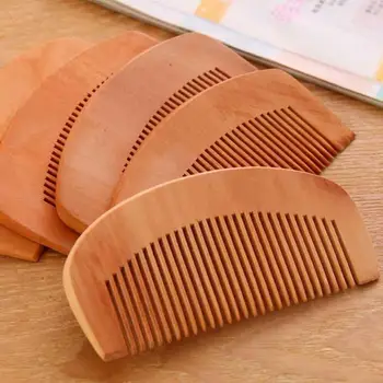 

1PC Natural Wide Tooth Peach Wood Healthy No-static Massage Comb Comb Wooden Hair W5E1