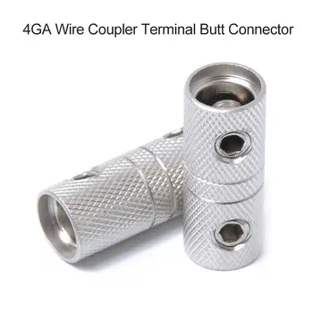 

1 Pair Of 4GA Brass Audio Wire Coupler Terminals Butt Connectors