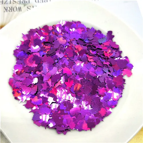 Laser purple Ультра-тонкая PET блестки 5*8 мм Единорог лазерный блеск 3D блестка для ногтей блестка Eo-Friendly свободные блестки для украшения ногтей 10 г - Цвет: Laser purple