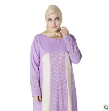 Элегантный полной длины с кружевным плетением и мусульманских Исламская Абая платье новое поступление плюс Размеры Ближний Восток арабский abaya льняное платье HJ431