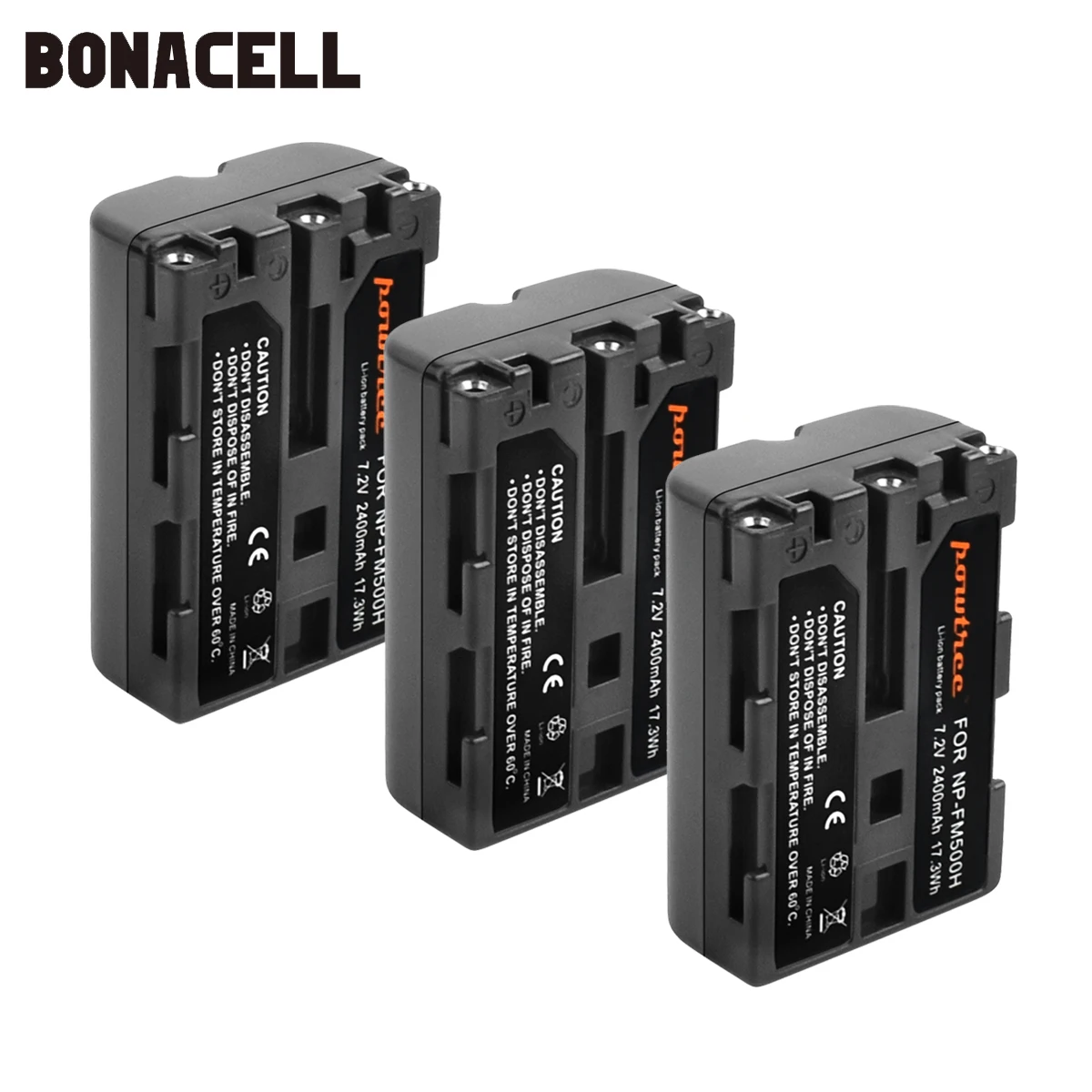 Bonacell 2400 мА/ч, NP-FM500H NP FM500H NPFM500H Камера Батарея для sony A57 A58 A65 A77 A99 A550 A560 A580 Батарея L50 - Цвет: 3 Pack Battery