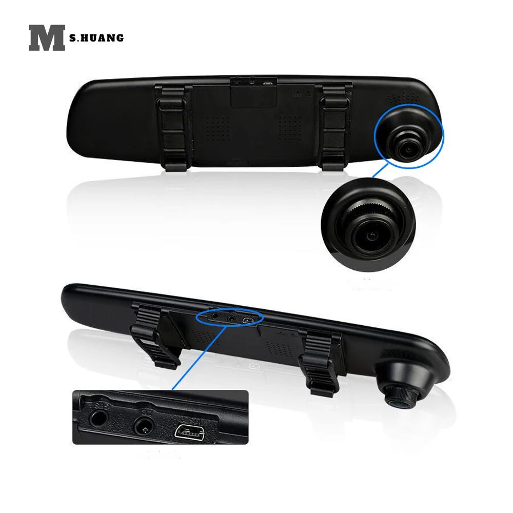 Автомобильный видеорегистратор Dash camera 4 3 ''камера заднего вида Dual Len HD 1080P