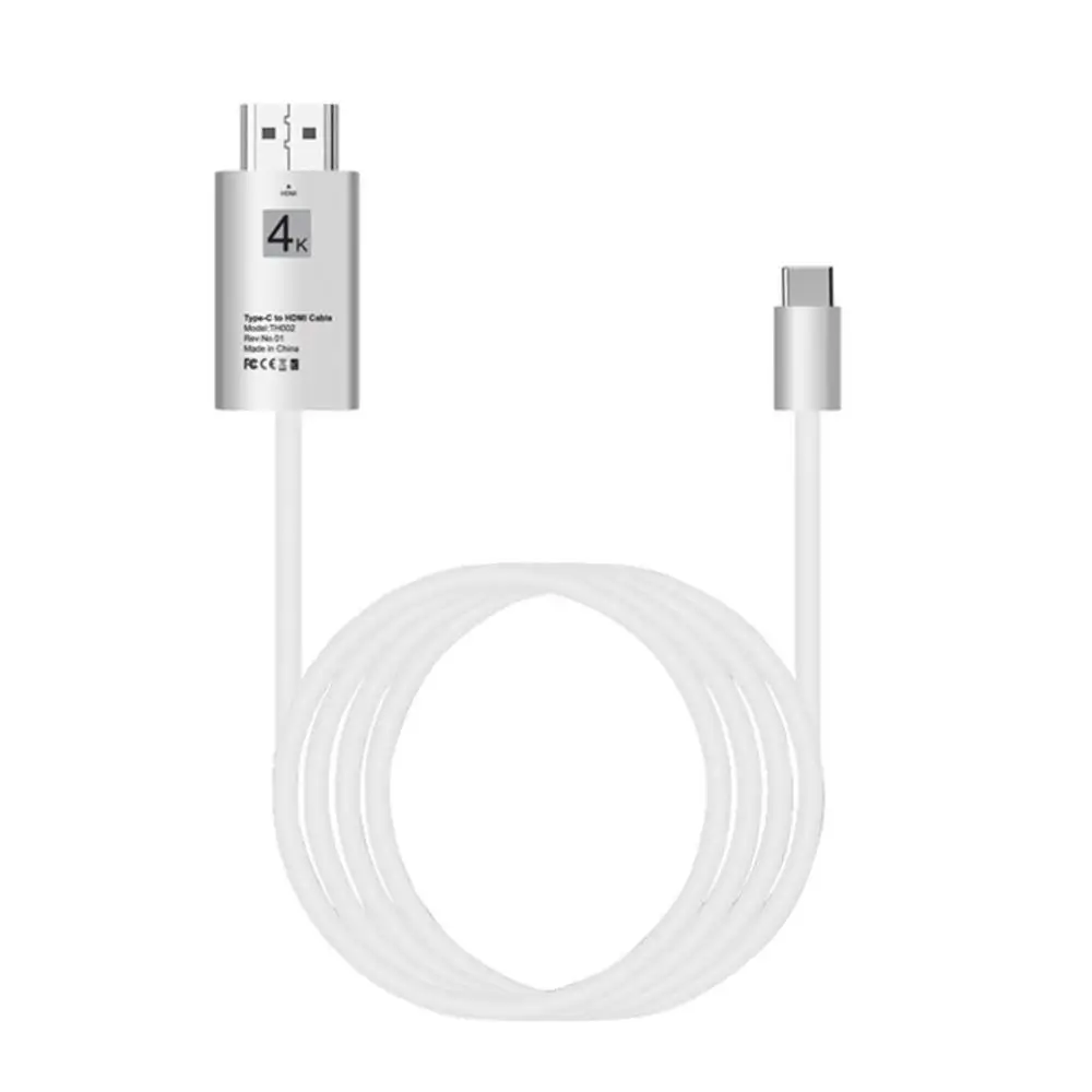 S8 Кабель-адаптер type-C к HDMI USB 3,1 к HDMI 4 к мобильный компьютер HD кабель-адаптер кабель-конвертер - Цвет: Белый