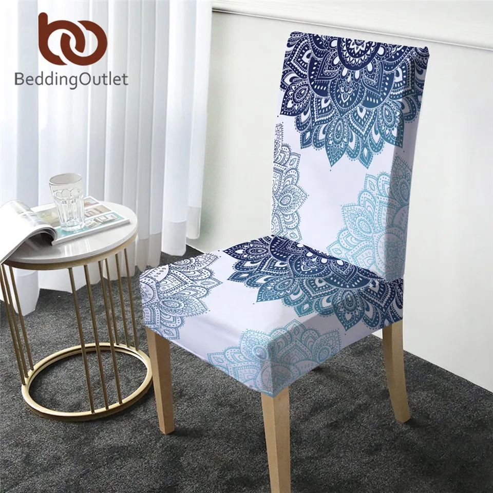 BeddingOutlet Mandala Dining Chair Cover Floral Slipcover Boho Seat Cover Coprisedie Bohemian Home Decor Chair Covers Dropship