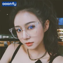 Seemfly, анти-синий светильник, негабаритная оправа, очки для женщин, Ретро стиль, прозрачные, оптические очки, оправа Oculos