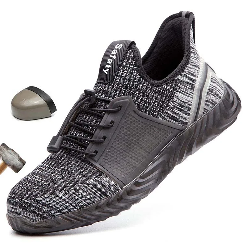 

New Work Shoes Breathable Steel Toe Men's Safety Shoes Outdoor Anti-Slip Steel Anti Puncture Construction Boots Work Shoes Male
