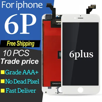 

10pcs/lot AAA+ For iPhone 6 plus lcd Touch Screen digitizer assembly Replacement for iPhone 6Plus Lcd Display Black Whit