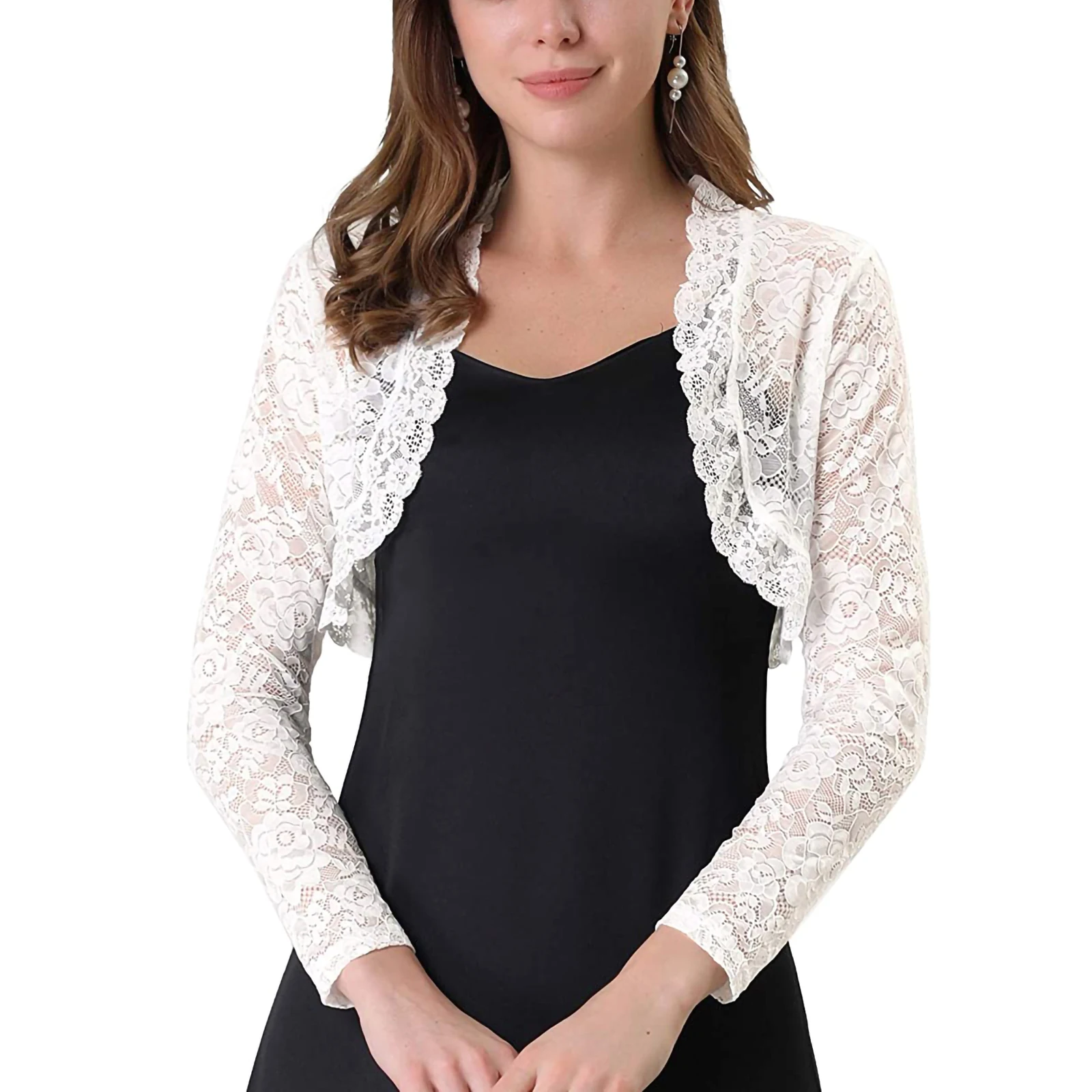 Women Floral Lace Cardigan, Adults See 