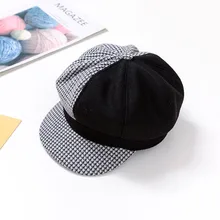 Цветная шапка восьмиугольная однотонная шапка береты детская винтажная саржевая шапка с утиным язычком Регулируемая шапка художника Czapka Zimowa