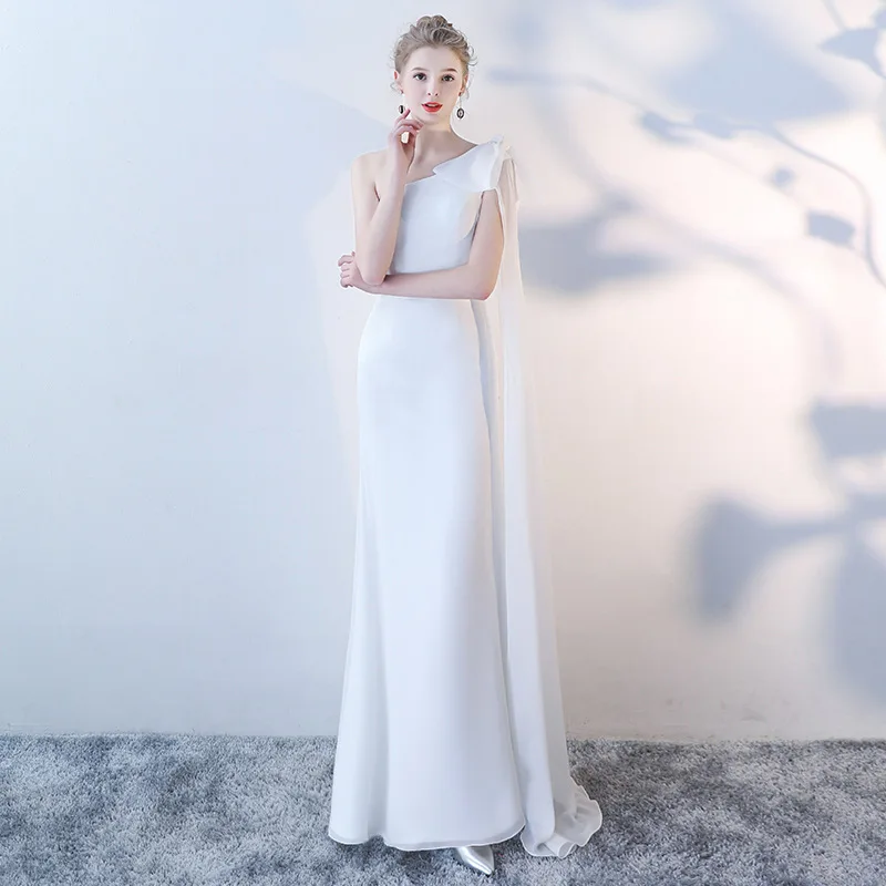

Vestido De Noiva Banqueting Temperament, Pomp, For Queen's Long Celebrity, Fairy Spirit, Fish Tail Skirt, Simple And Generous