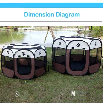 

Portable Pet Tent Houses Outdoor Kennels Fences For Small Large Dogs Foldable Octagonal Playpen Cage Dog Crate Delivery Room