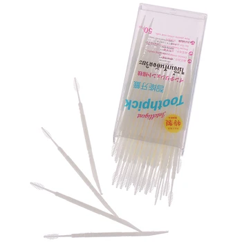 

HOT 50PCS/Pack Double Head Ultrafine Floss Pick Toothpick Toothpicks With Square Boxed