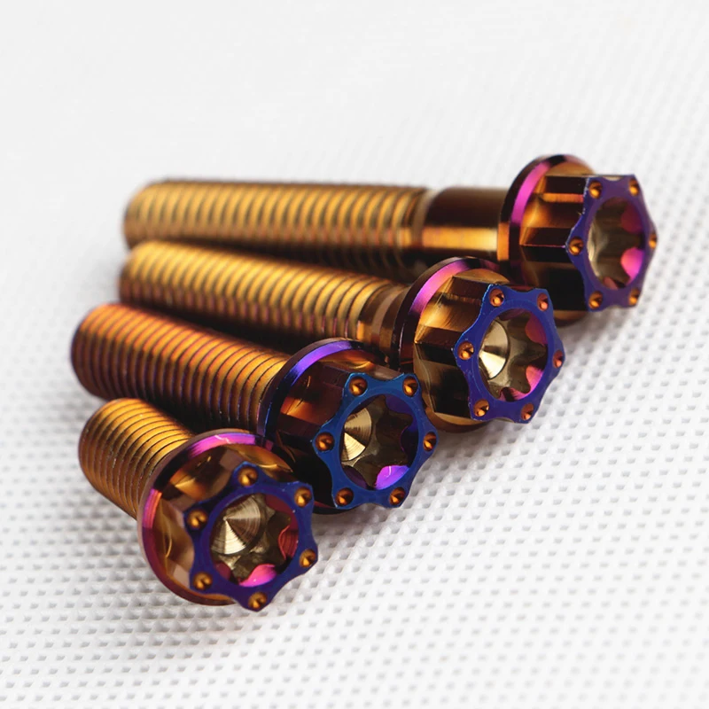 Титановые винты Burn Blue M8 x 20 25 30 35 40 Torx фланцевые Ti болты для мотоцикла самодельные