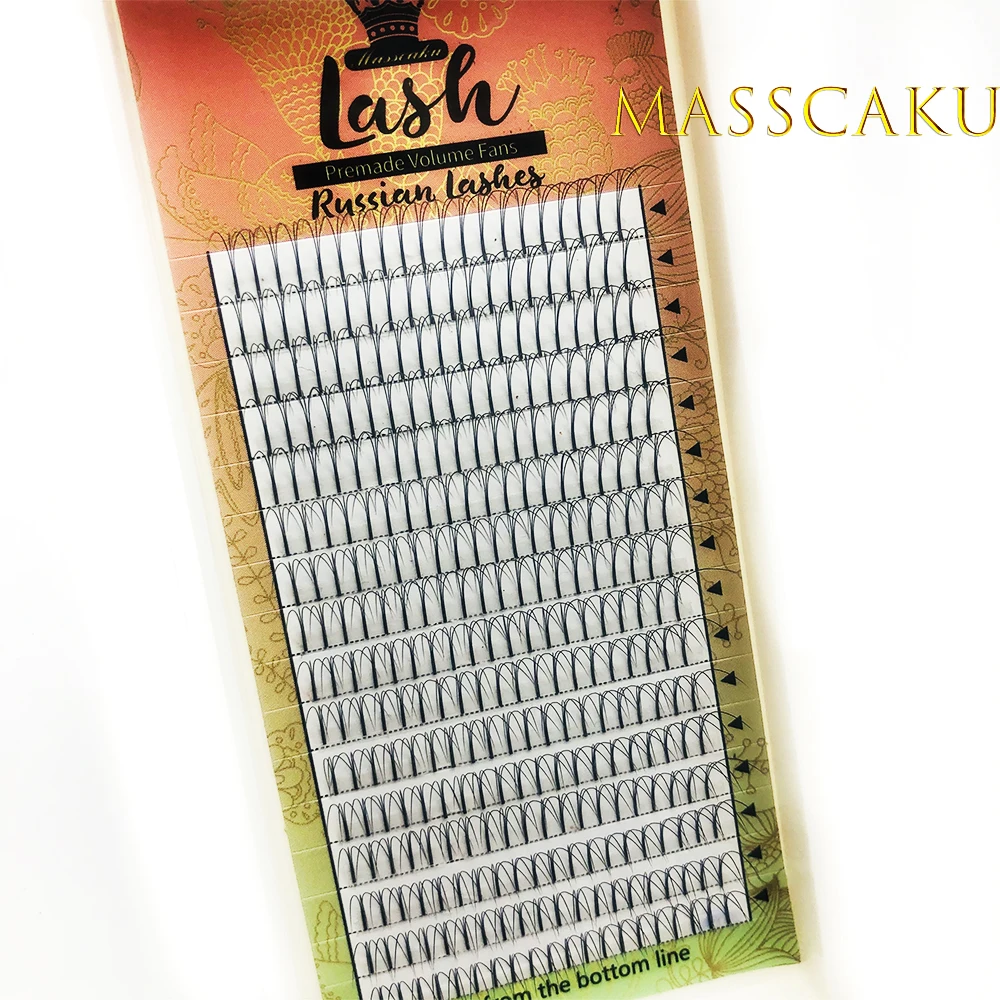 Ресницы MASSCAKU 2D/3D/4D/5D/6D/7D/8D/9D для наращивания с длинным стержнем синтетические