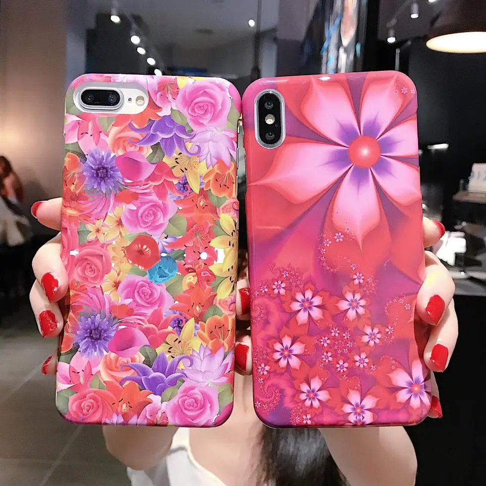 For Apple iPhone 11 Pro XS Max X XR 8 7 Plus Fashion HD Paint Fruit Flower Pattern Phone Case Comfort Handfeel Hard Cover Shell |