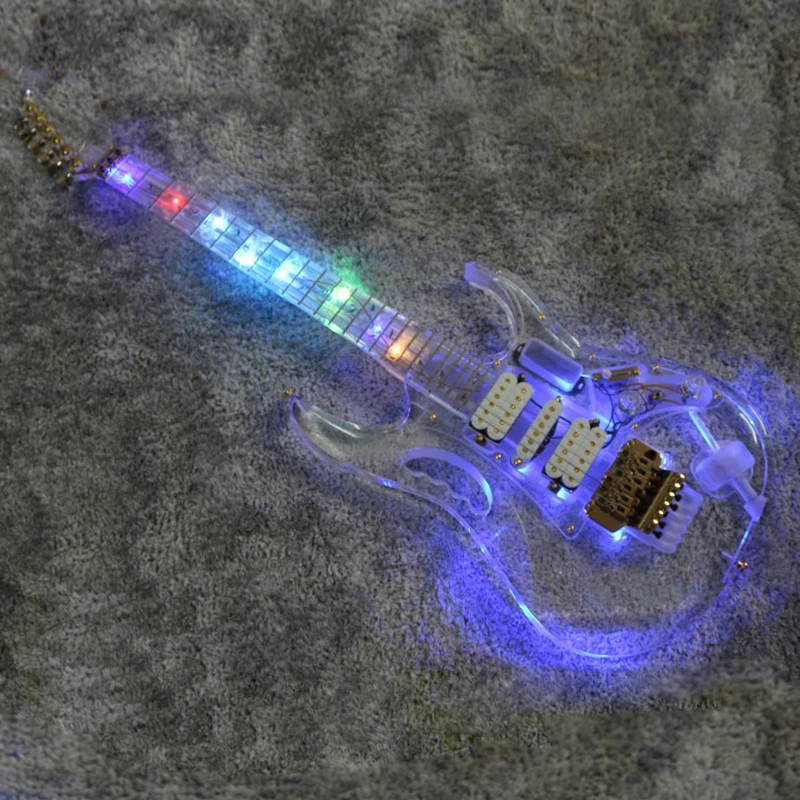 Good quality acrylic electric guitar with colour LED light electricas electro electrique guitare guiter guitarra gitar guitars | Спорт и