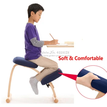 

New Adjustable Posture Chair Ergonomic Kneeling Posture Wooden Stool for Kids with Thick Comfortable Moulded Foam Cushions