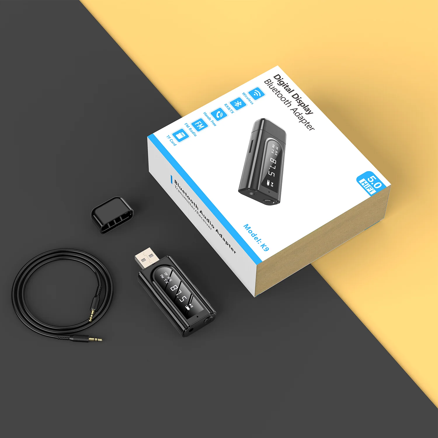 USB 5 0 Bluetooth Adapter Audio Transmitter Receiver AUX Bluetooth Adapter For PC TV Car Headphone 3 5mm Jack Wireless Adapters