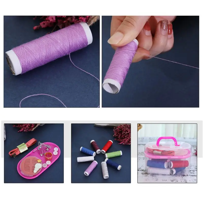 Портативный DIY швейная нить дорожный набор спицы ножницы инструменты с Чехол