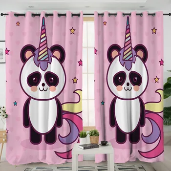 

Panda curtain cartoon unicorn curtain animal blackout curtain for children's bedroom