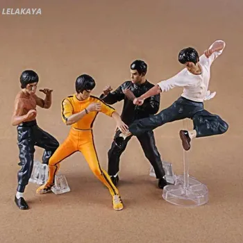 

8cm 4pcs/set Movie Video Game Bruce Lee King of Kung Fu Master Fighting PVC Anime Action Figure Model Collectible Cool Toys New