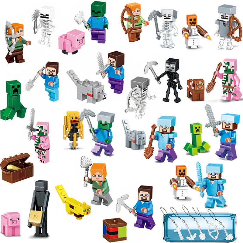 Конструктор-конструктор, модель-конструктор, фигурки Enderman Zombies, дракон, животные, обучающая игрушка кирпичи, подарки для детей - Цвет: 04