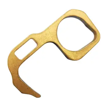 

Family Health Convenient Portable Platstic Press Elevator Tool Hygiene Hand Antimicrobial Brass EDC Door Opener Door Handle Key