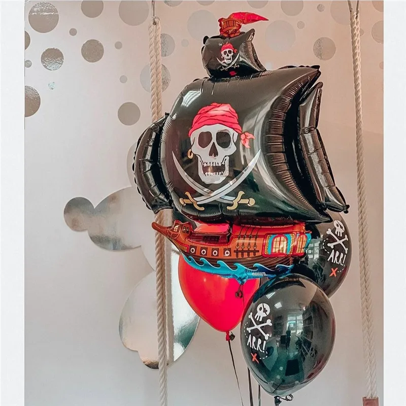 Pirate Birthday Party Digital Aluminum Foil Balloon Boy Birthday Party Decor Baby Shower Supplies Children Toy Helium Balloons
