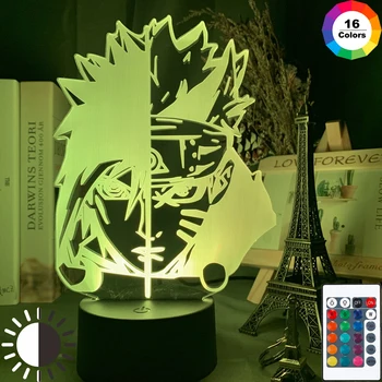 

3d Lamp Naruto Uzumaki Led Touch Sensor Color Changing Nightlight for Home Decoration Sasuke Uchiha Kids Led Night Light Bedside