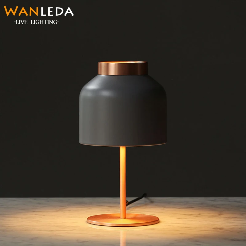 

The New Desk Lamp Gray Metal Table Light Bedroom Living Room Desk Lighting Europe style E27 home office Abajur Para Lamparas