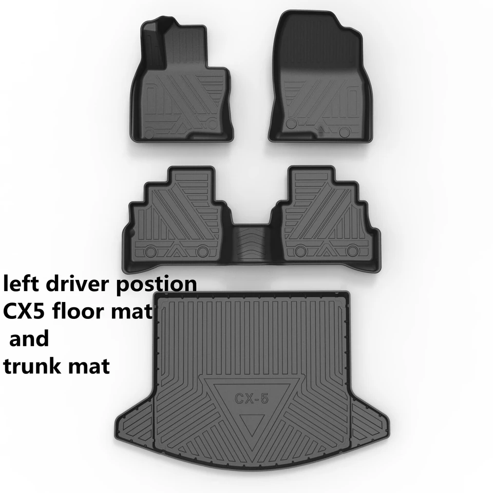 For Mazda CX-5 2017-2024 TPE Floor Mats & Cargo Liners, All Weather Protection Anti-Slip Trunk Mats, Backrest Liners & Foot Pads - 34 - View #7