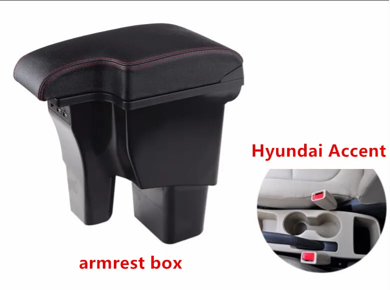 Автомобильный подлокотник для hyundai Accent RB Solaris 2011- центральный консольный ящик для хранения подлокотник 2012 2013