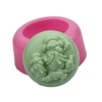 

3D Christmas Snowman DIY Handmade Soap Food Grade Silicone Mold Chocolate Fondant Tools Cake Decors Candle Craft Mould Supplies