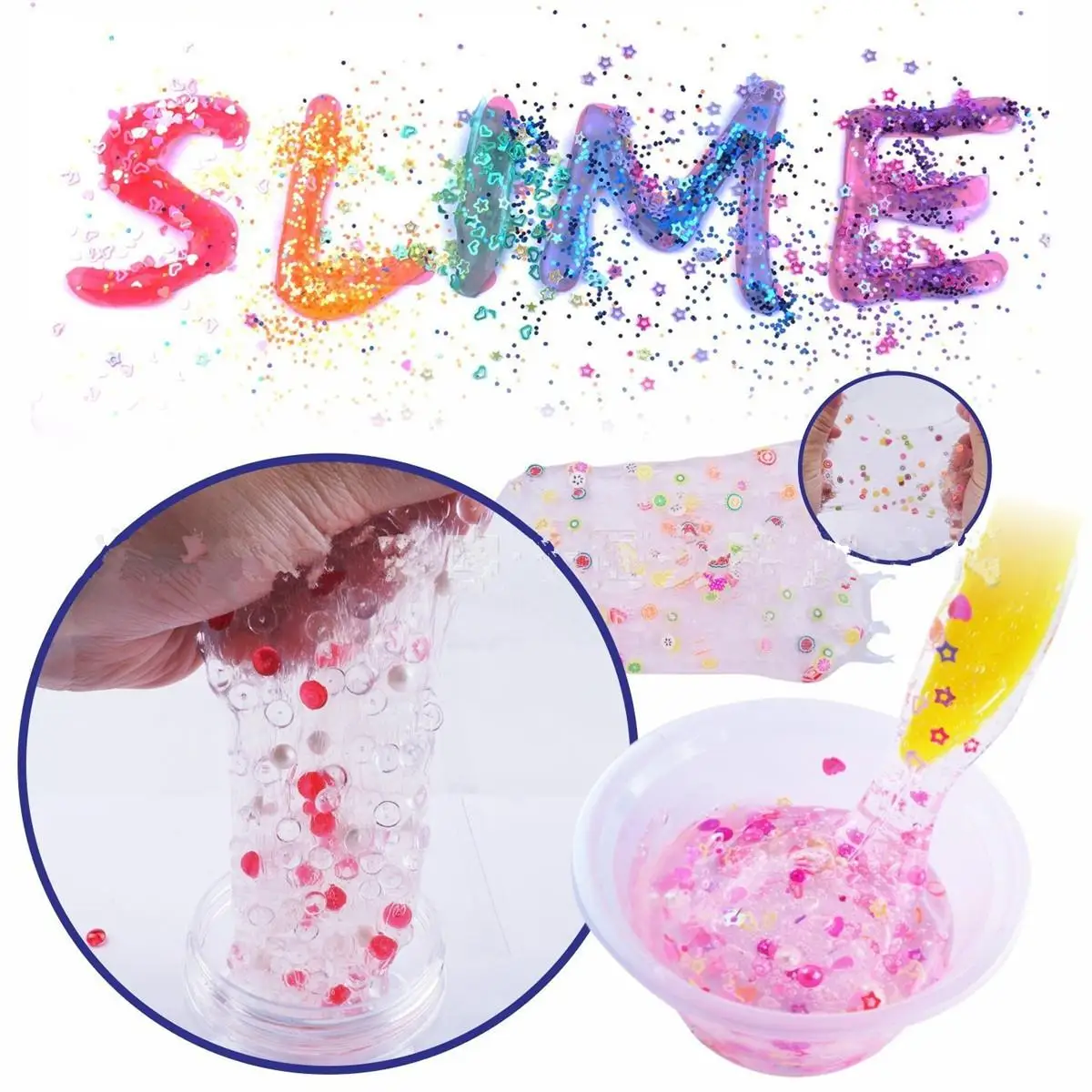 Поставки слаймов комплект 60/72 82 шт бусины для слаймов Подвески Slime инструменты для изготовления слизи ручные поделки детские забавные игрушки Рождественский подарок