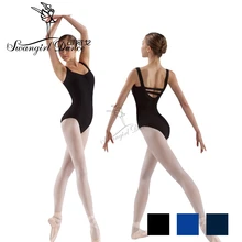 Черное балетное трико для взрослых, танцевальные костюмы для девочек, балетная одежда для женщин, гимнастические трико CS0109