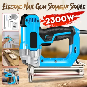 

2000W 23000W Electric Nail Gun 220V Woodworking Tools Electrical Straight Staple Nail for Furniture Nailing Stapler Shooter