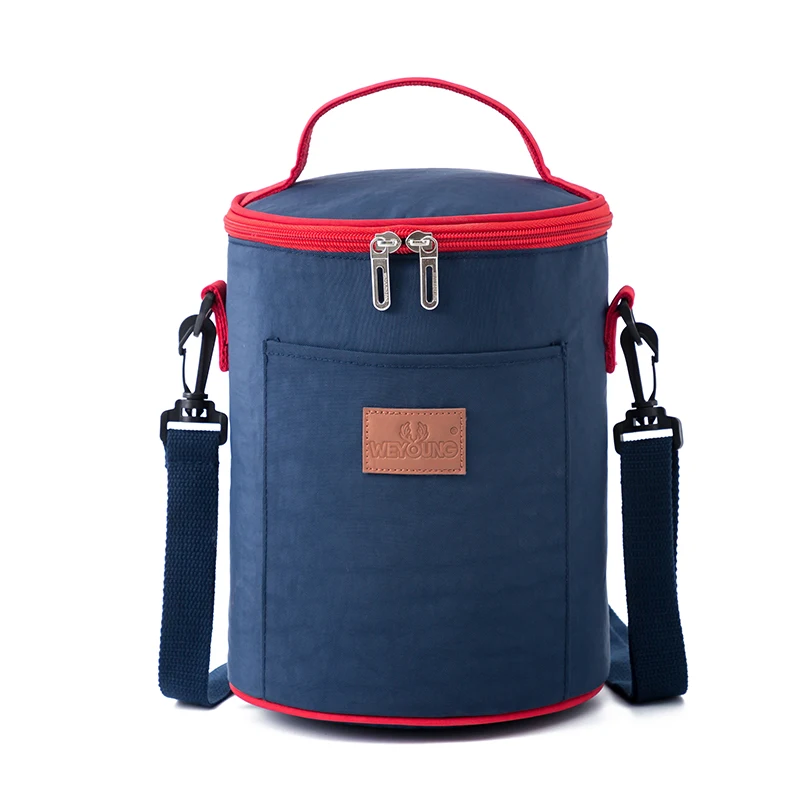 Bolso de almuerzo redondo aislante para mujer, fiambrera para estudiantes, Bento térmico, para oficina, escuela, Picnic, 2020