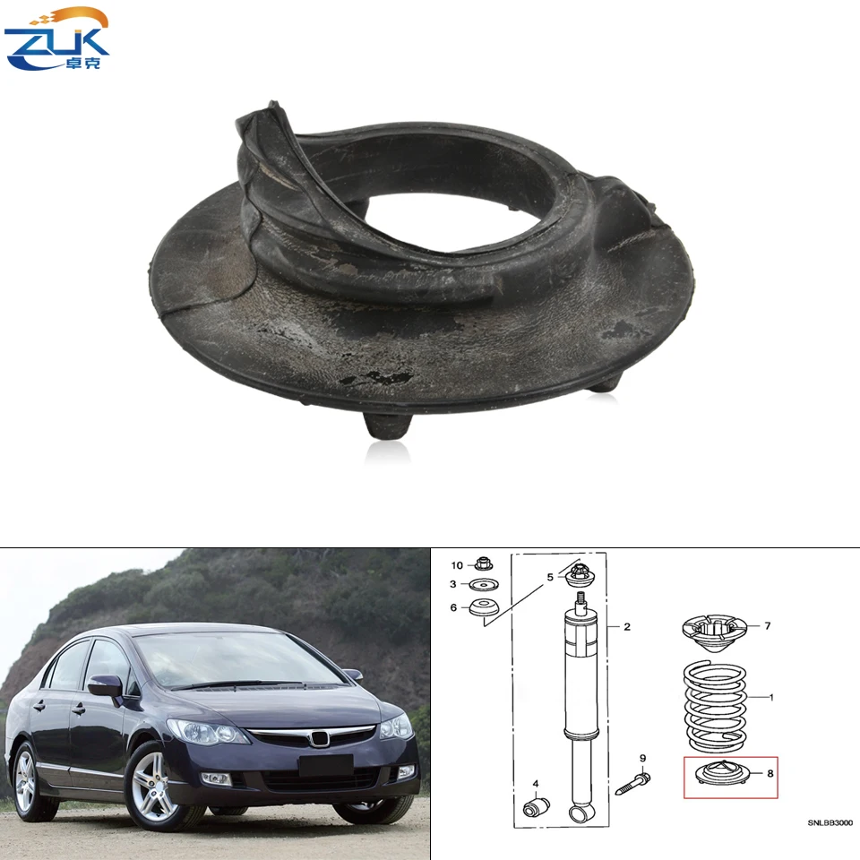 Резиновый Задний амортизатор ZUK нижнее пружинное сиденье для HONDA CIVIC 2006 2007 2008 2009 2010