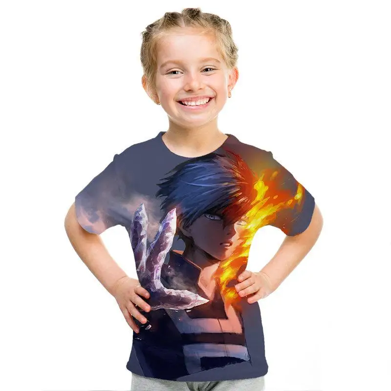 Крутой милый аниме patrn 3D impresin ropa para nios hombres/nias nios camiseta 3D calle moda nios camiseta