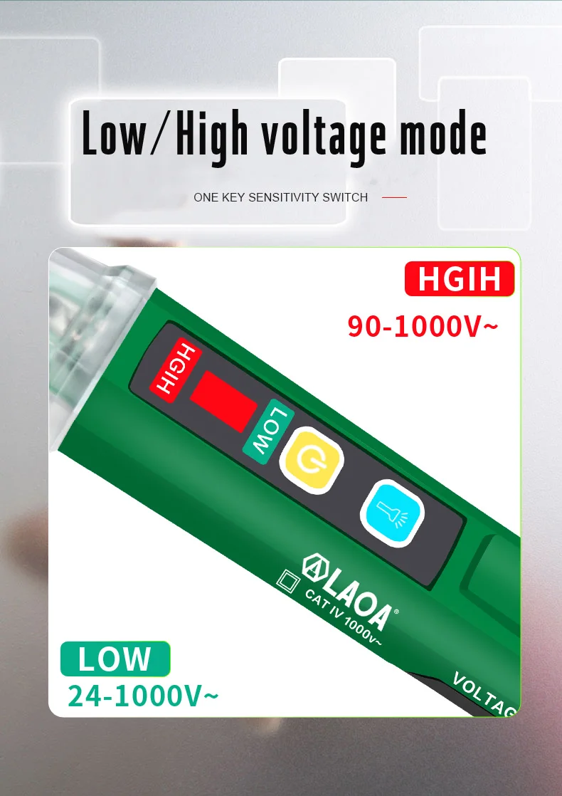 LAOA измеритель напряжения CAT VIT 1000V индукционный зонд тестовая Машина напряжения Многофункциональный Электрический тест er