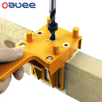 Quick Wood Doweling Jig Plastic ABS Handheld Pocket Hole Jig System 6/8/10mm Drill Bit Hole Puncher For Carpentry Dowel Joints