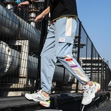 YASUGUOJI,, весенние хип-хоп джоггеры, мужские шаровары, много карманов, ленты, мужские спортивные штаны, уличная одежда, повседневные мужские штаны s, M-5XL