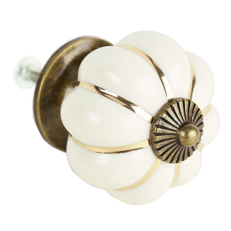 

8 Design Pumpkin Porcelain Knobs Furniture Handles Furniture knob Furniture knob luxury white