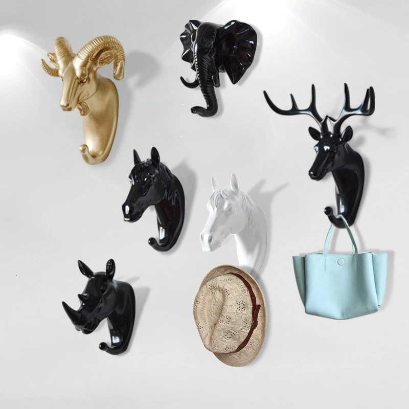 

Concise Decoration Wall Ornamentation Elephant Animal Head A Hook Door Back Coat Hook Wall Ornamentation Resin Arts And Crafts