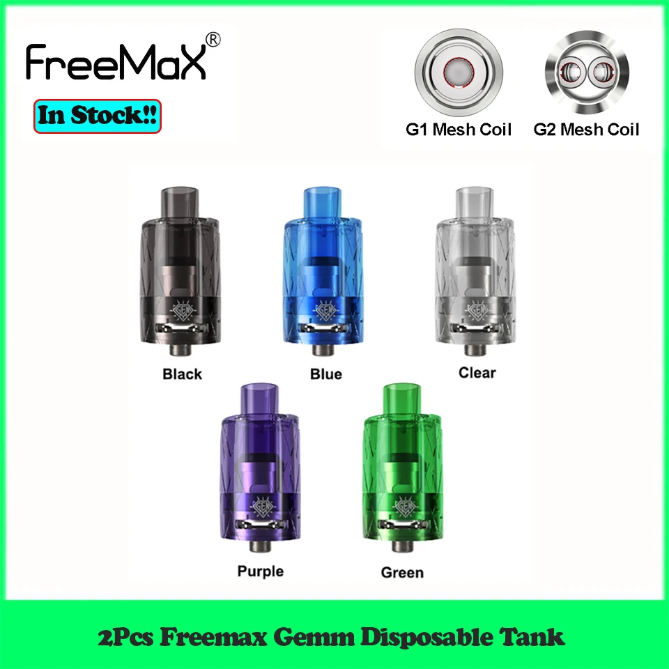 

2Pcs Original Freemax Gemm Tank G1 G2 Mesh Tank Atomizer 25mm 5.0ml Base top-filling Vape Tank for Freemax GEMM 80w Kit