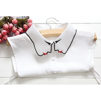 

Newly Women Fake Collar Embroidery Vintage Detachable Half Shirts for Matching Sweater FIF66