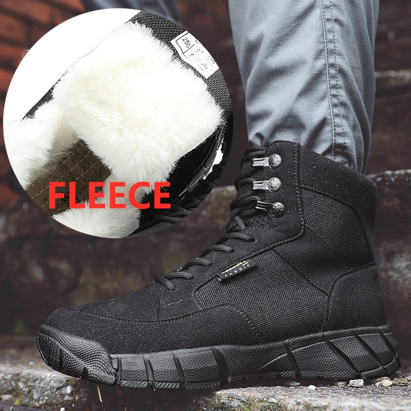 Winter Warm Fleece Wool Boot Tactical Combat Training Military Boots Outdoor Non-slip Thermal Wearproof Hiking Climbing Shoes | Спорт и