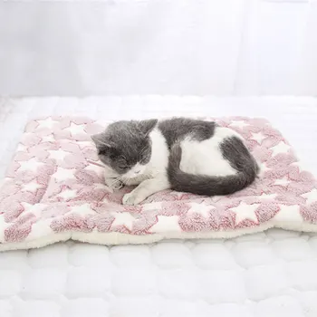 

Dog Bed Pet Cat Mat Soft Flannel Fleece Star Print Warm Pet Blanket Sleeping Bed Cover Mat For Small Medium Large Dog Cat A08