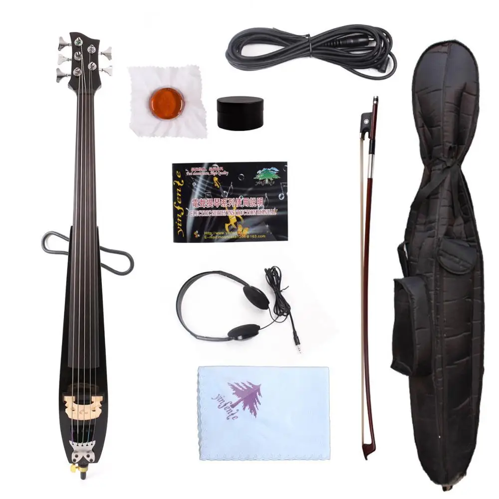 Yinfente 5 String Elektrische Cello 4/4 benige Fittings Zoete Geluid Gratis Tas + Boog # EC10 Yinfente 5 String Elektrische Cello 4/4 benige Fittings Zoete Geluid Gratis Tas + Boog # EC10